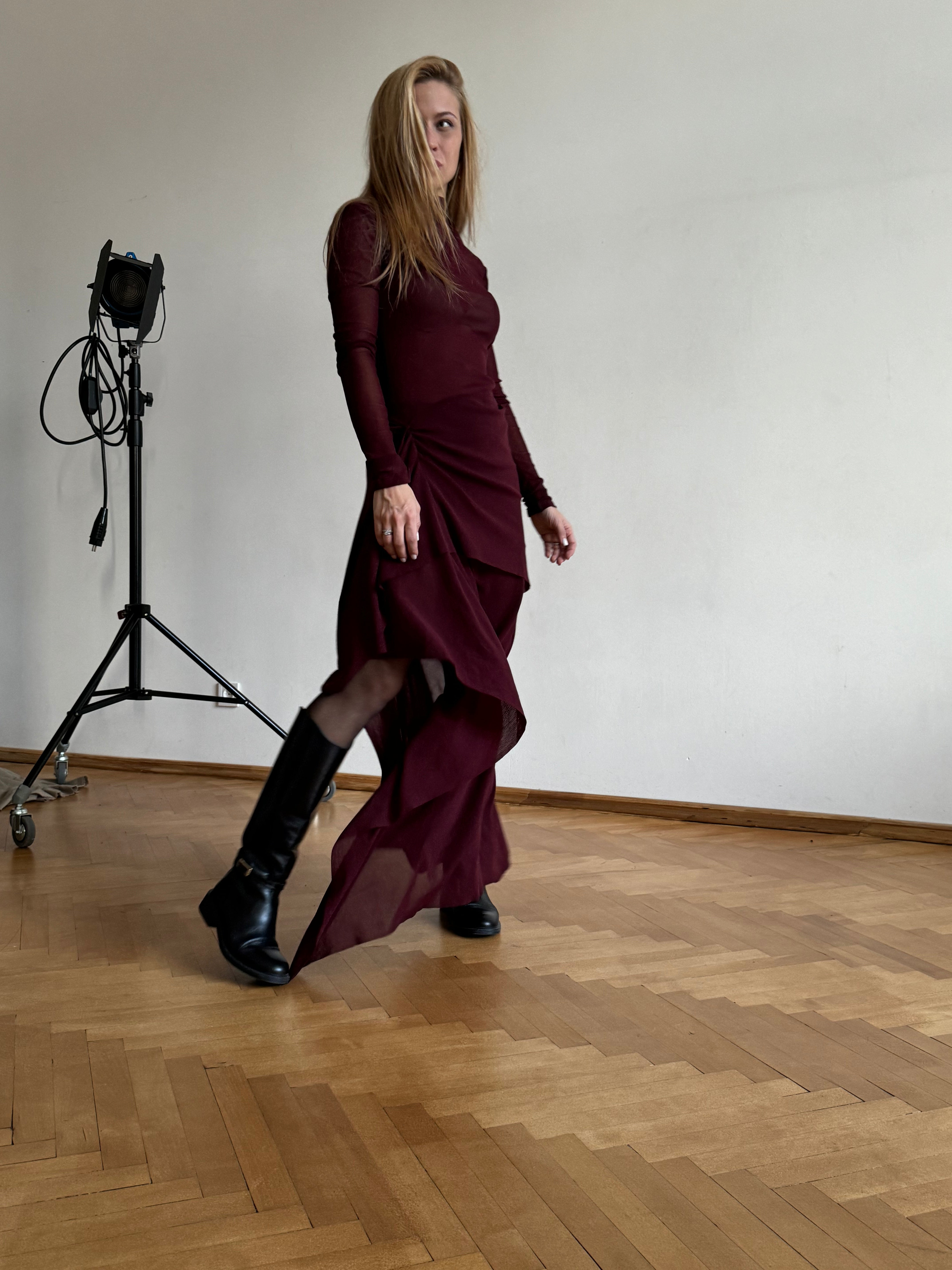 Clymene marsala dress